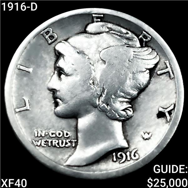 1916-D Mercury Dime NEARLY UNCIRCULATED