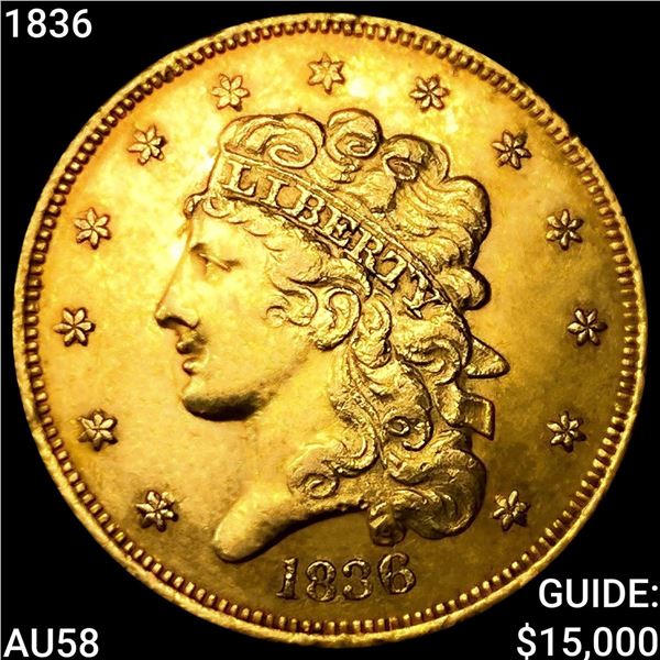 1836 $5 Gold Half Eagle CHOICE AU