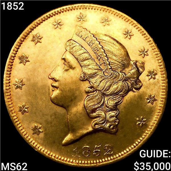 1852 $20 Gold Double Eagle UNCIRCULATED
