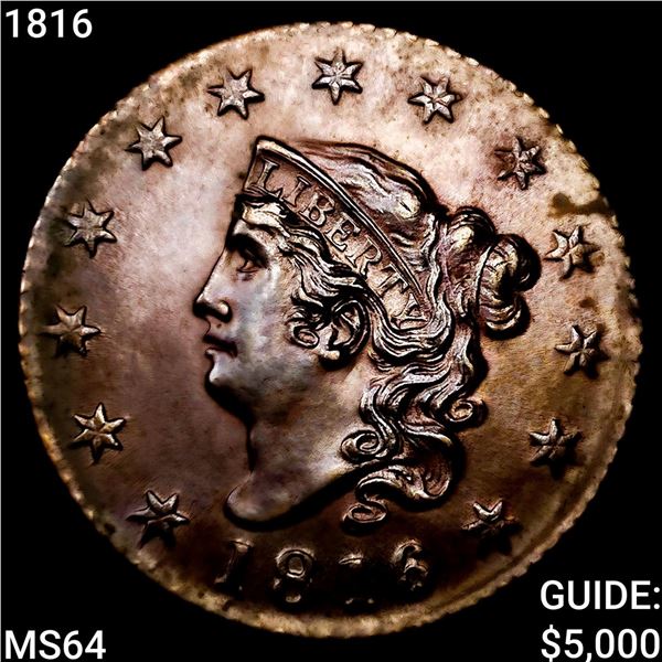 1816 Coronet Head Large Cent CHOICE BU