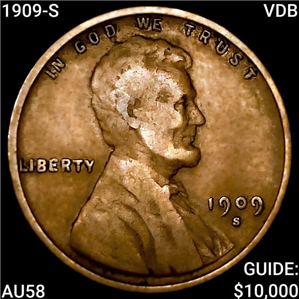 1909-S VDB Wheat Cent CHOICE AU