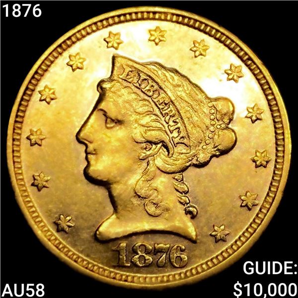 1876 $2.50 Gold Quarter Eagle CHOICE AU