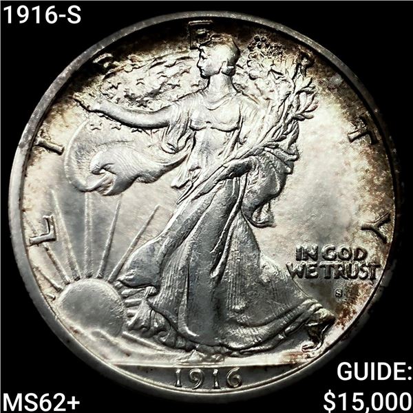 1916-S Walking Liberty Half Dollar UNCIRCULATED +