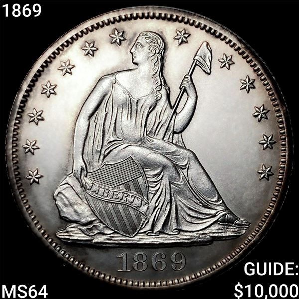 1869 Seated Liberty Half Dollar CHOICE BU