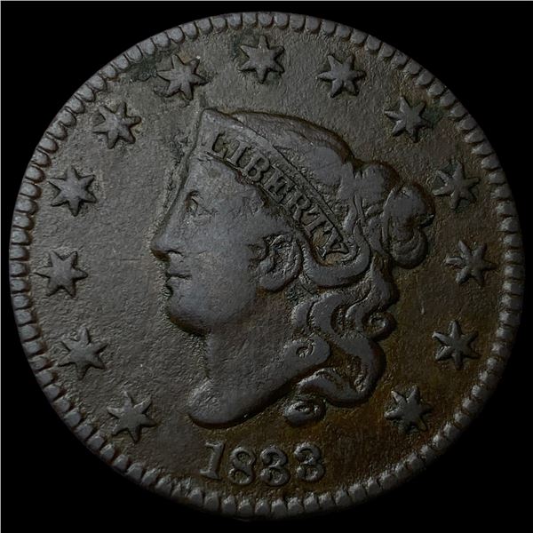 1833 Coronet Head Large Cent CLOSELY  UNCIRCULATED
