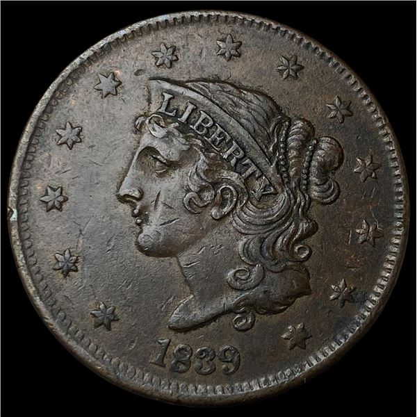 1839 Coronet Head Large Cent CHOICE AU