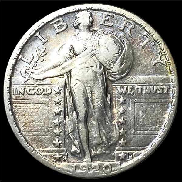 1920-S Silver Standing Liberty Quarter NEARLY  UNCIRCULATED