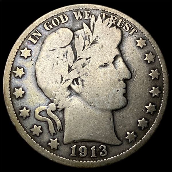 1913 Silver Barber Half Dollar NICELY  CIRCULATED