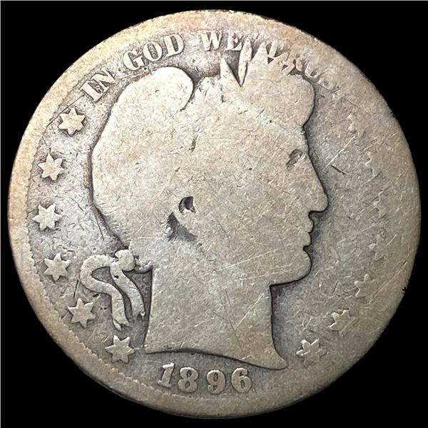 1896-S Silver Barber Half Dollar NICELY  CIRCULATED