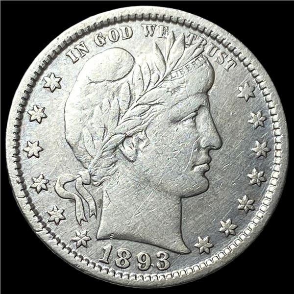 1893 Silver Barber Quarter CLOSELY  UNCIRCULATED