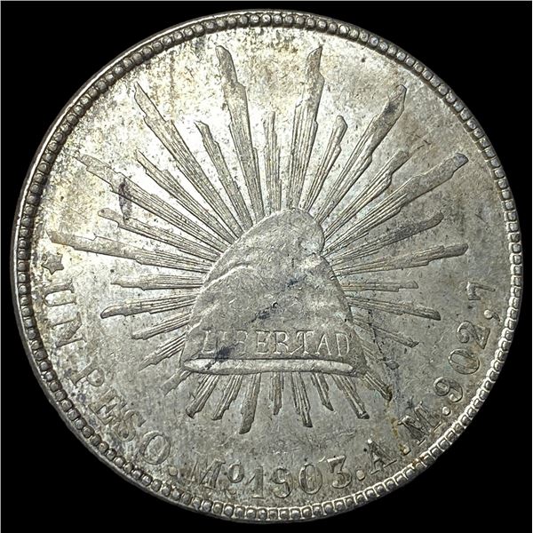 1903Mo AM Mexico Silver Peso CLOSELY  UNCIRCULATED