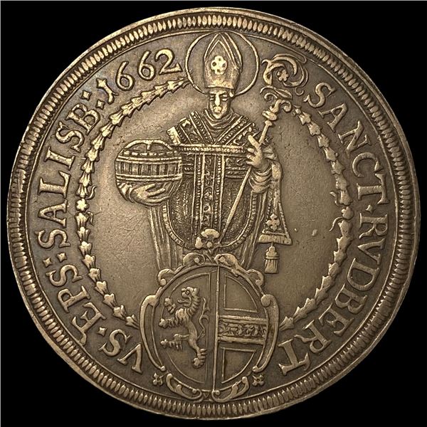 1662 Austria Salzburg Silver Thaler CLOSELY  UNCIRCULATED