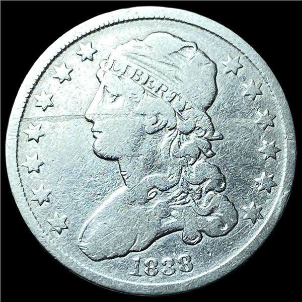 1838 Capped Bust Quarter LIGHTLY CIRCULATED