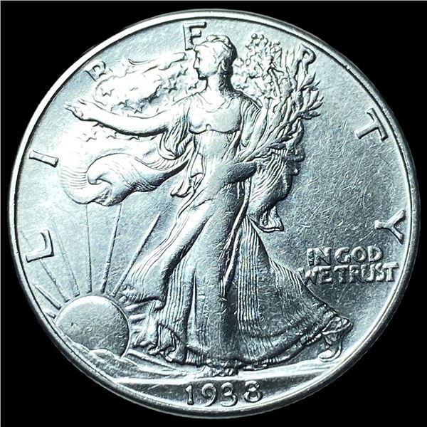 1938-D Silver Walking Liberty Half Dollar  CHOICE AU