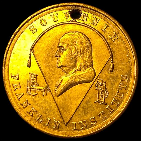 1885 Gold Franklin Institute Souvenir Medal  HIGH GRADE