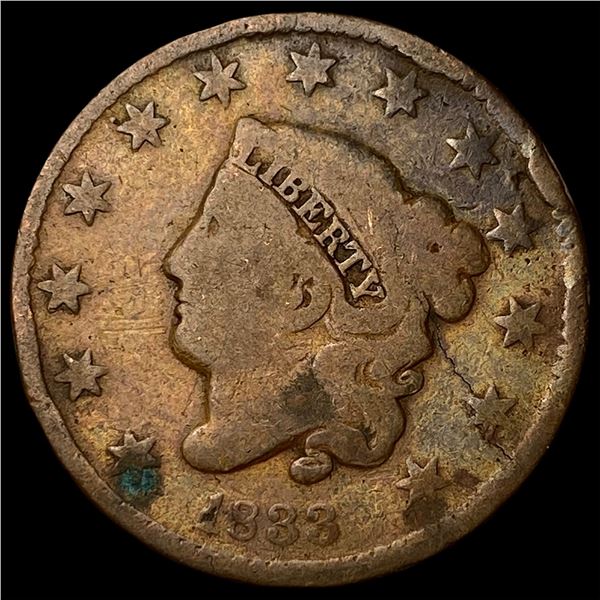 1833 Coronet Head Large Cent NICELY  CIRCULATED