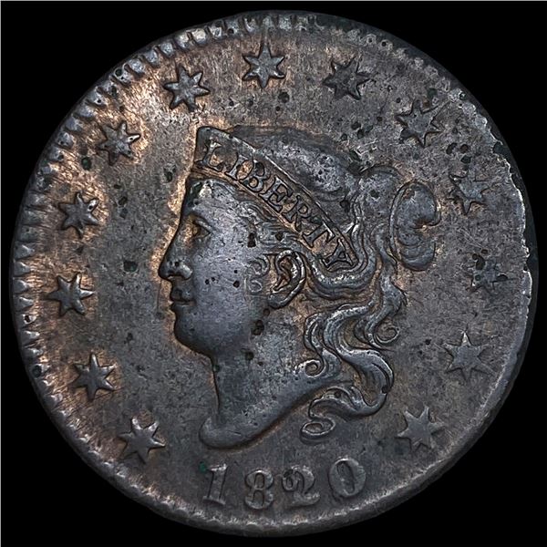 1820 Coronet Head Large Cent LIGHTLY  CIRCULATED