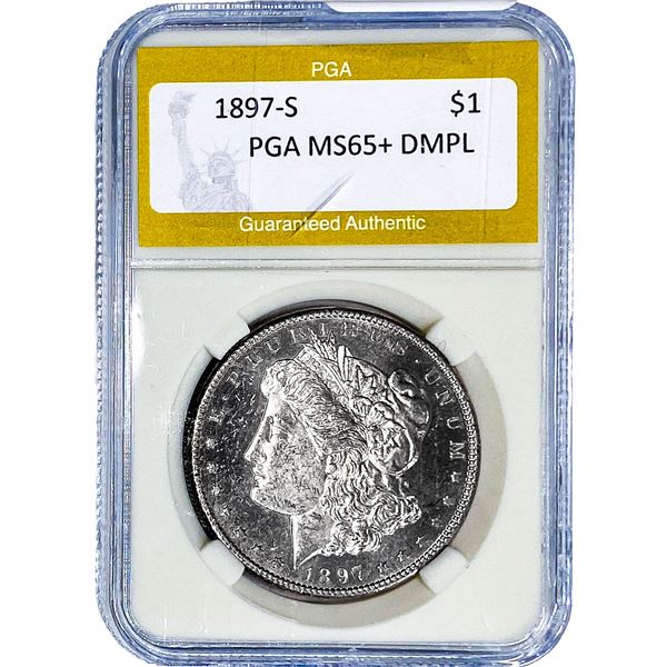 1897-S Morgan Silver Dollar PGA MS65+ DMPL