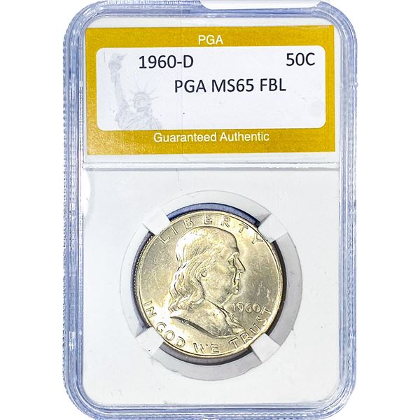 1960-D Franklin Half Dollar PGA MS65 FBL