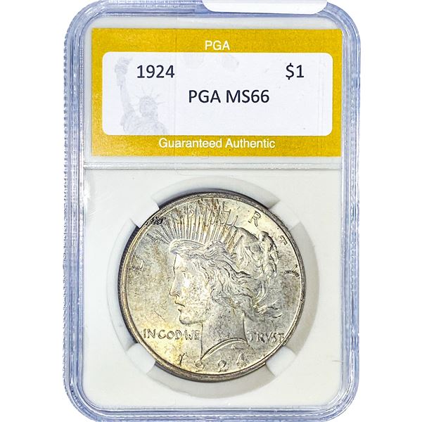 1924 Silver Peace Dollar PGA MS66