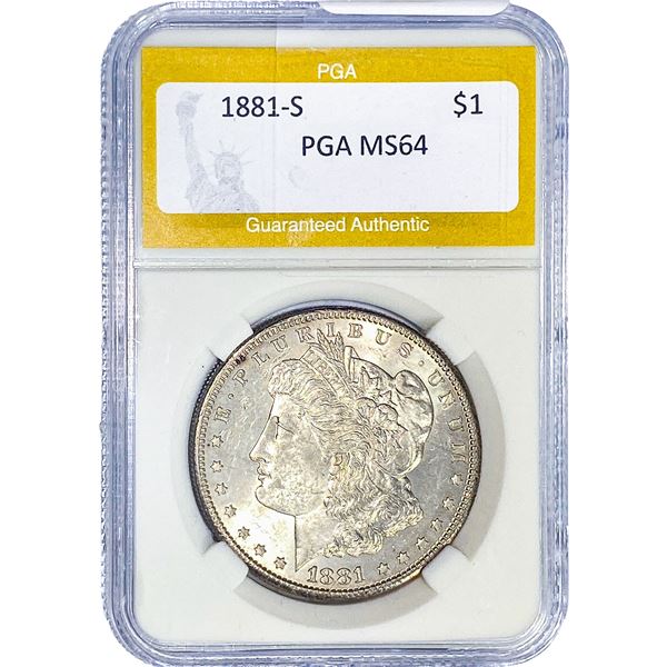 1881-S Morgan Silver Dollar PGA MS64