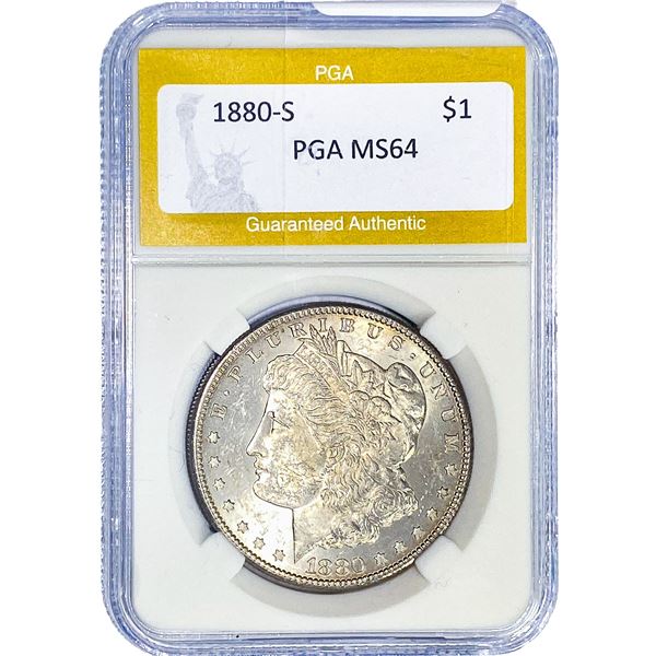 1880-S Morgan Silver Dollar PGA MS64