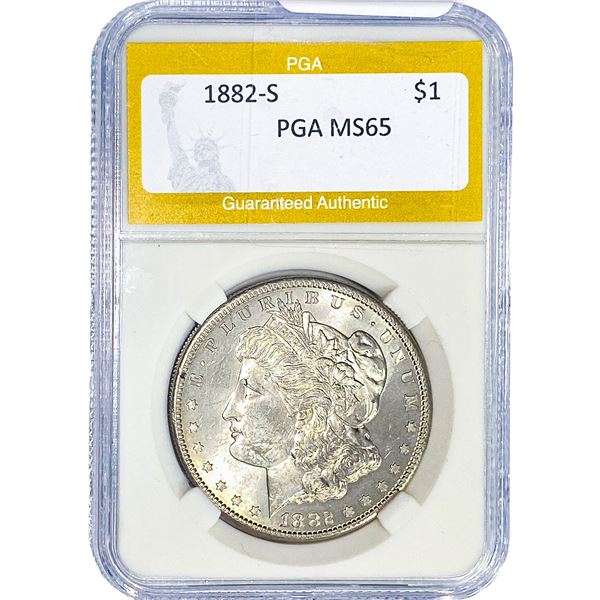 1882-S Morgan Silver Dollar PGA MS65