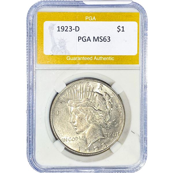 1923-D Silver Peace Dollar PGA MS63