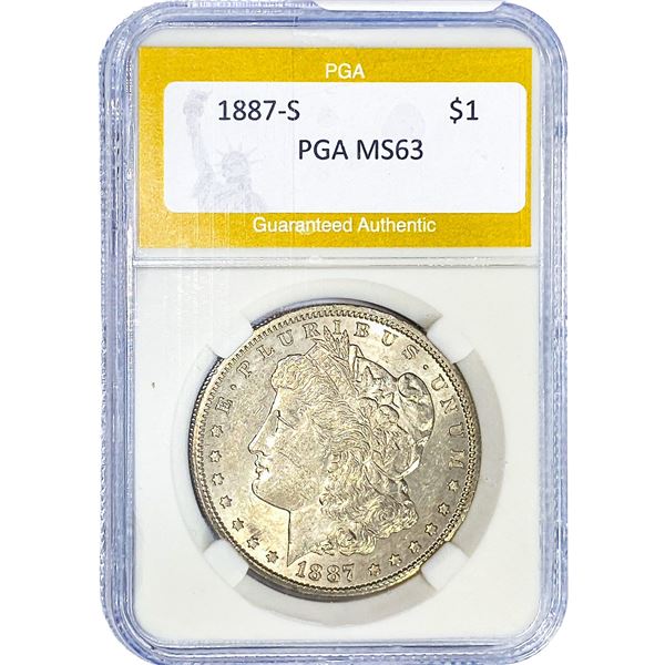 1887-S Morgan Silver Dollar PGA MS63