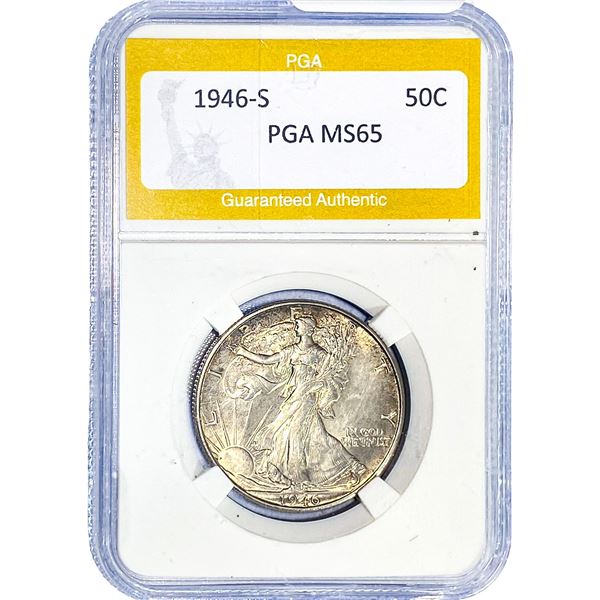 1946-S Walking Liberty Half Dollar PGA MS65
