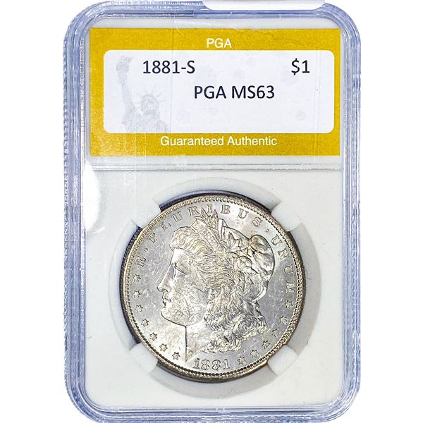 1881-S Morgan Silver Dollar PGA MS63