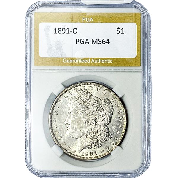 1891-O Morgan Silver Dollar PGA MS64