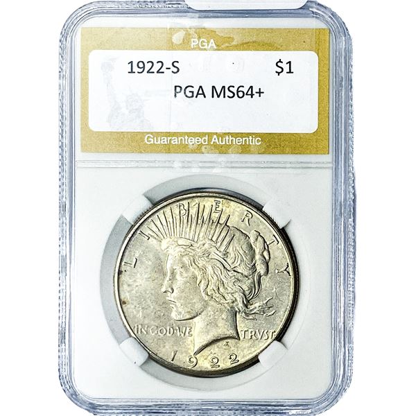 1922-S Silver Peace Dollar PGA MS64+