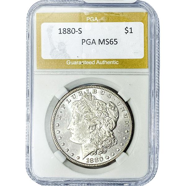 1880-S Morgan Silver Dollar PGA MS65