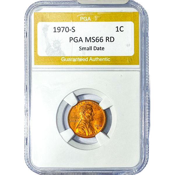 1970-S Lincoln Memorial Cent PGA MS66 RD Small Date