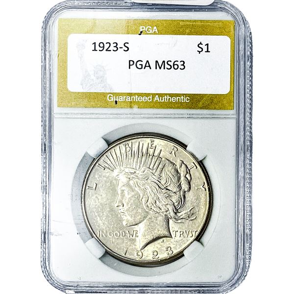 1923-S Silver Peace Dollar PGA MS63