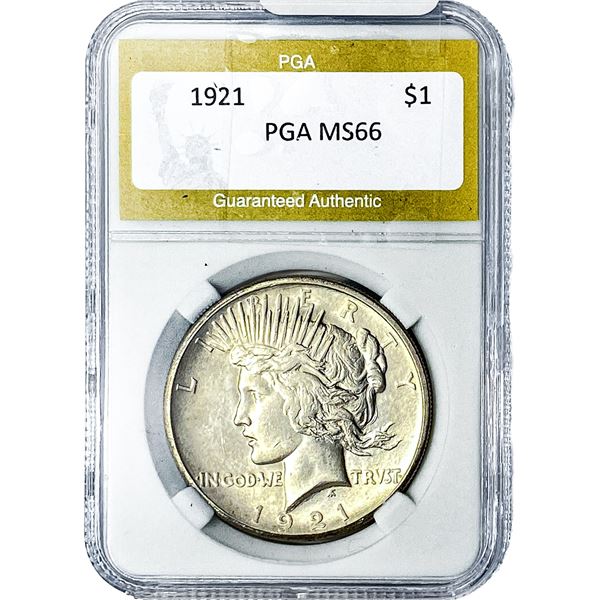 1921 Silver Peace Dollar PGA MS66