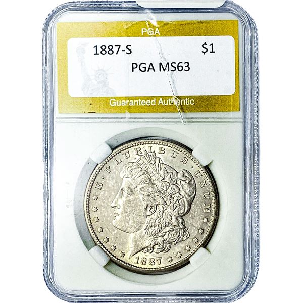 1887-S Morgan Silver Dollar PGA MS63