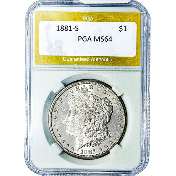 1881-S Morgan Silver Dollar PGA MS64