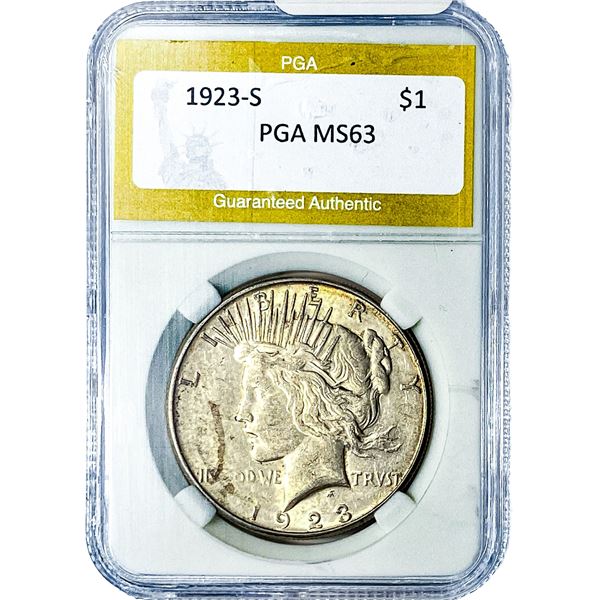 1923-S Silver Peace Dollar PGA MS63