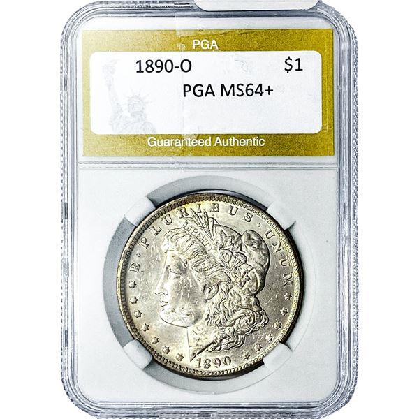 1890-O Morgan Silver Dollar PGA MS64+
