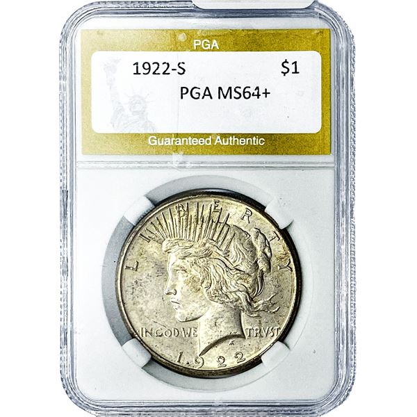 1922-S Silver Peace Dollar PGA MS64+