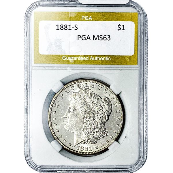 1881-S Morgan Silver Dollar PGA MS63