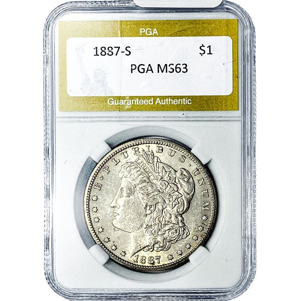 1887-S Morgan Silver Dollar PGA MS63