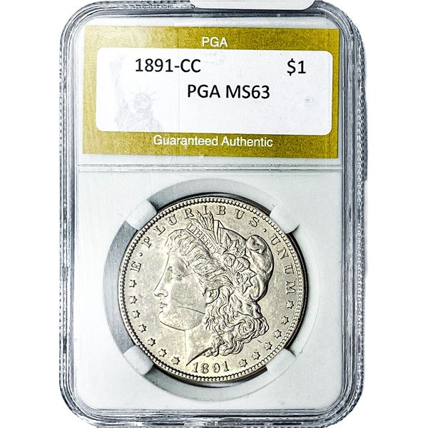 1891-CC Morgan Silver Dollar PGA MS63
