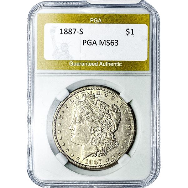 1887-S Morgan Silver Dollar PGA MS63