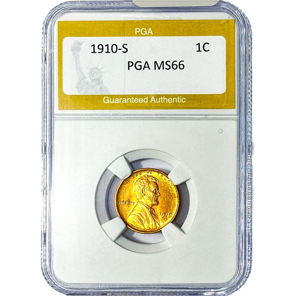 1910-S Wheat Cent PGA MS66