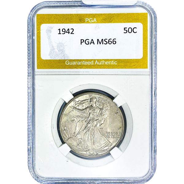 1942 Walking Liberty Half Dollar PGA MS66