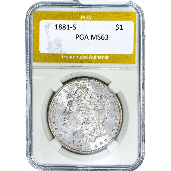 1881-S Morgan Silver Dollar PGA MS63
