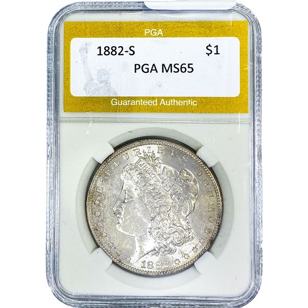 1882-S Morgan Silver Dollar PGA MS65